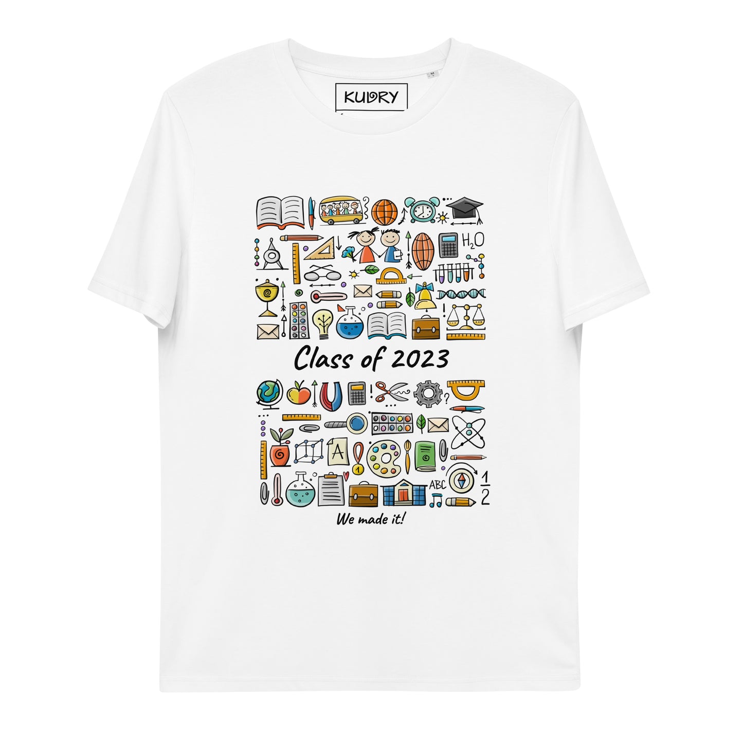 Personalised T-shirt School Print | Unisex organic cotton kudrylab