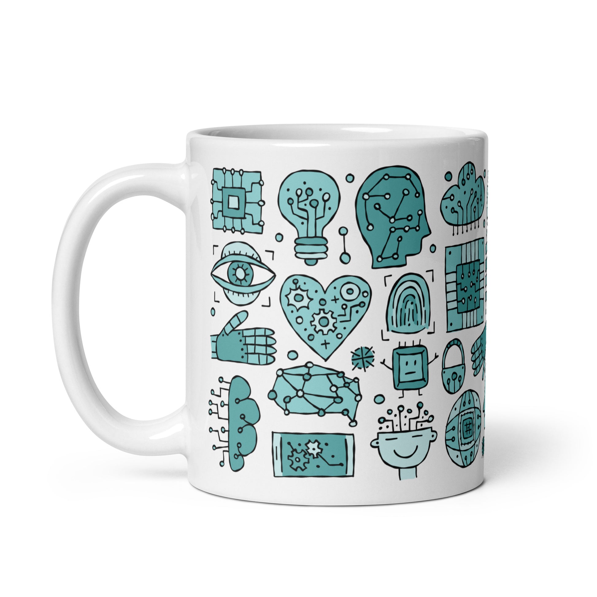 White glossy mug Artificial Intelligence kudrylab