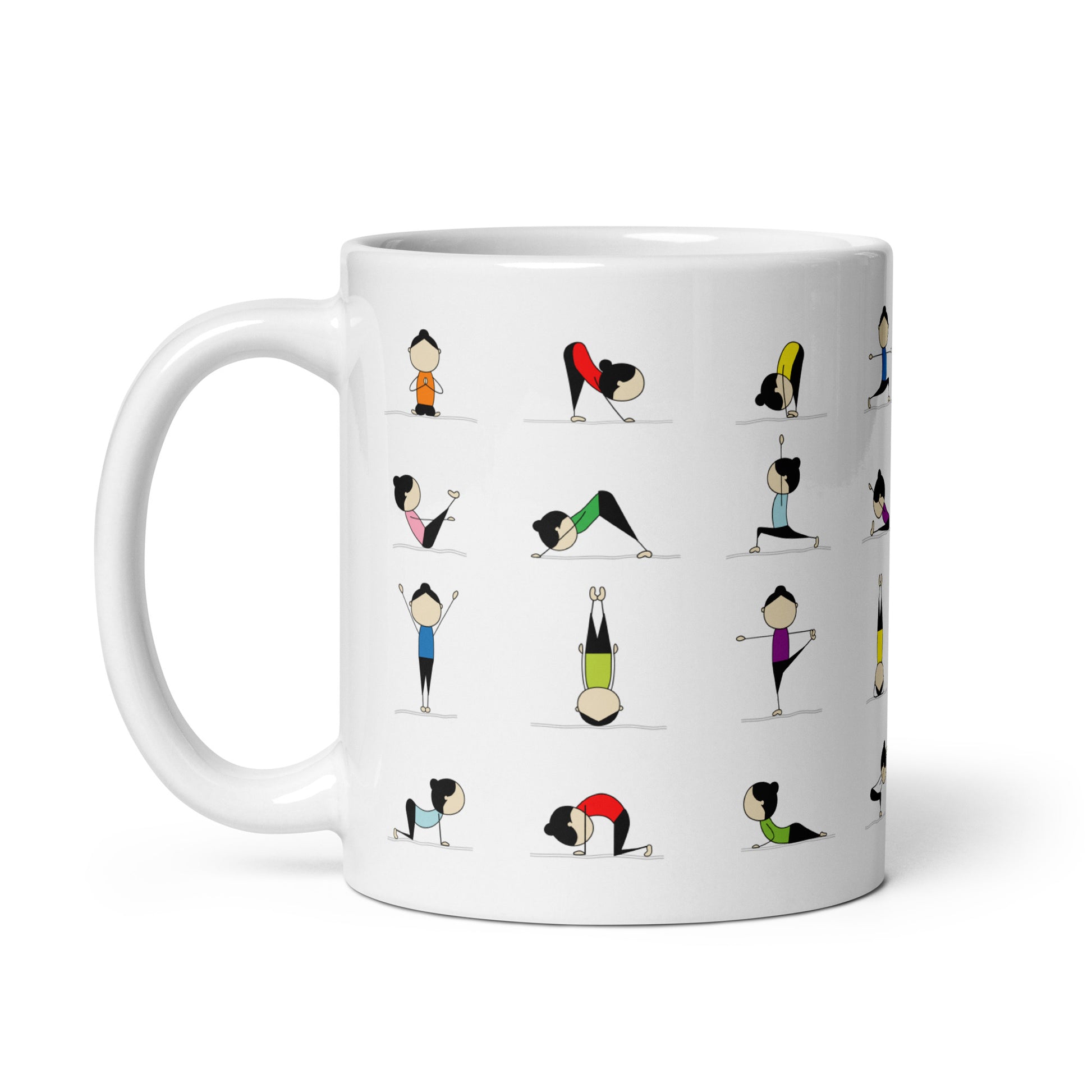White glossy mug Yoga kudrylab