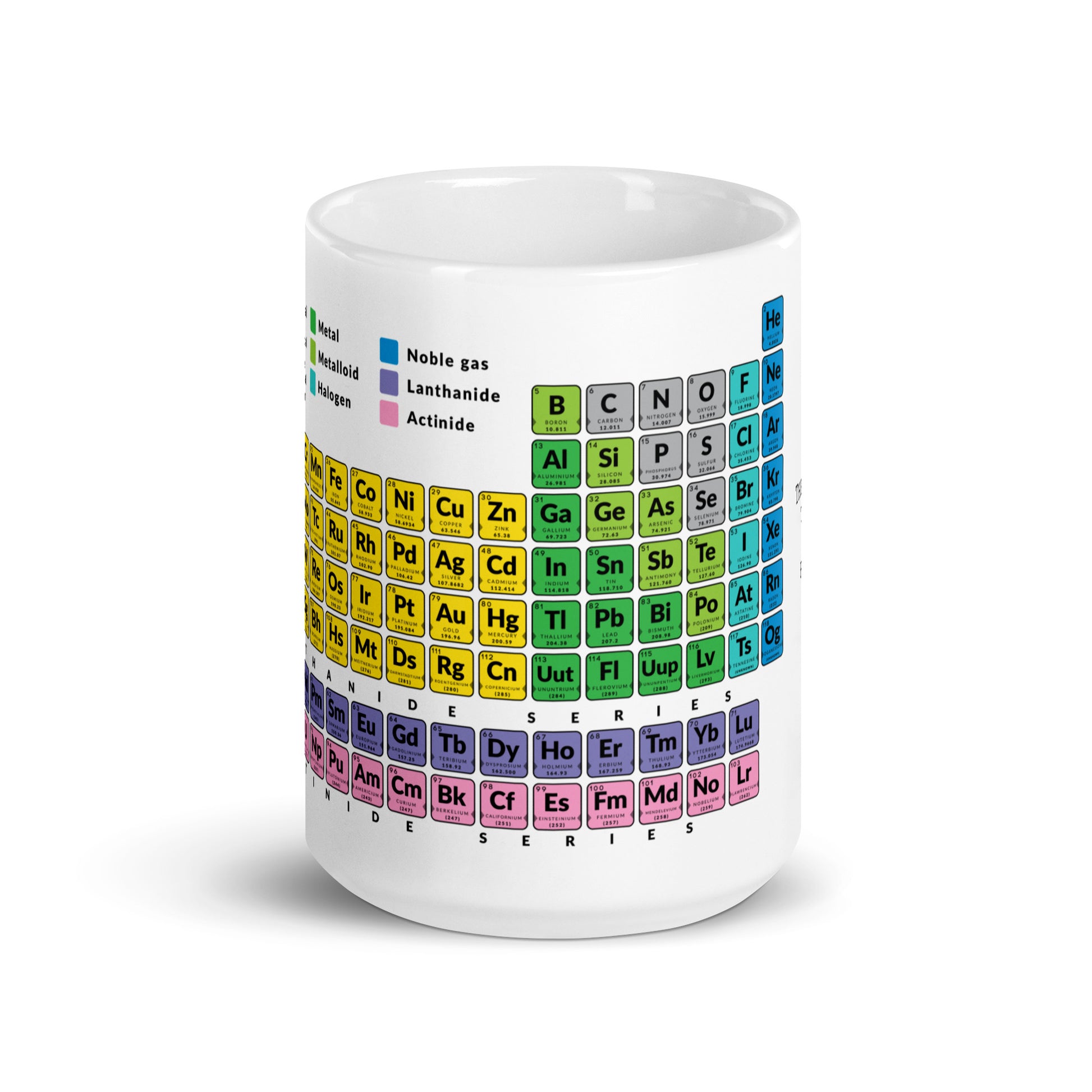 Personalised mug 15 oz with Chemistry Periodic Table Mendeleev 