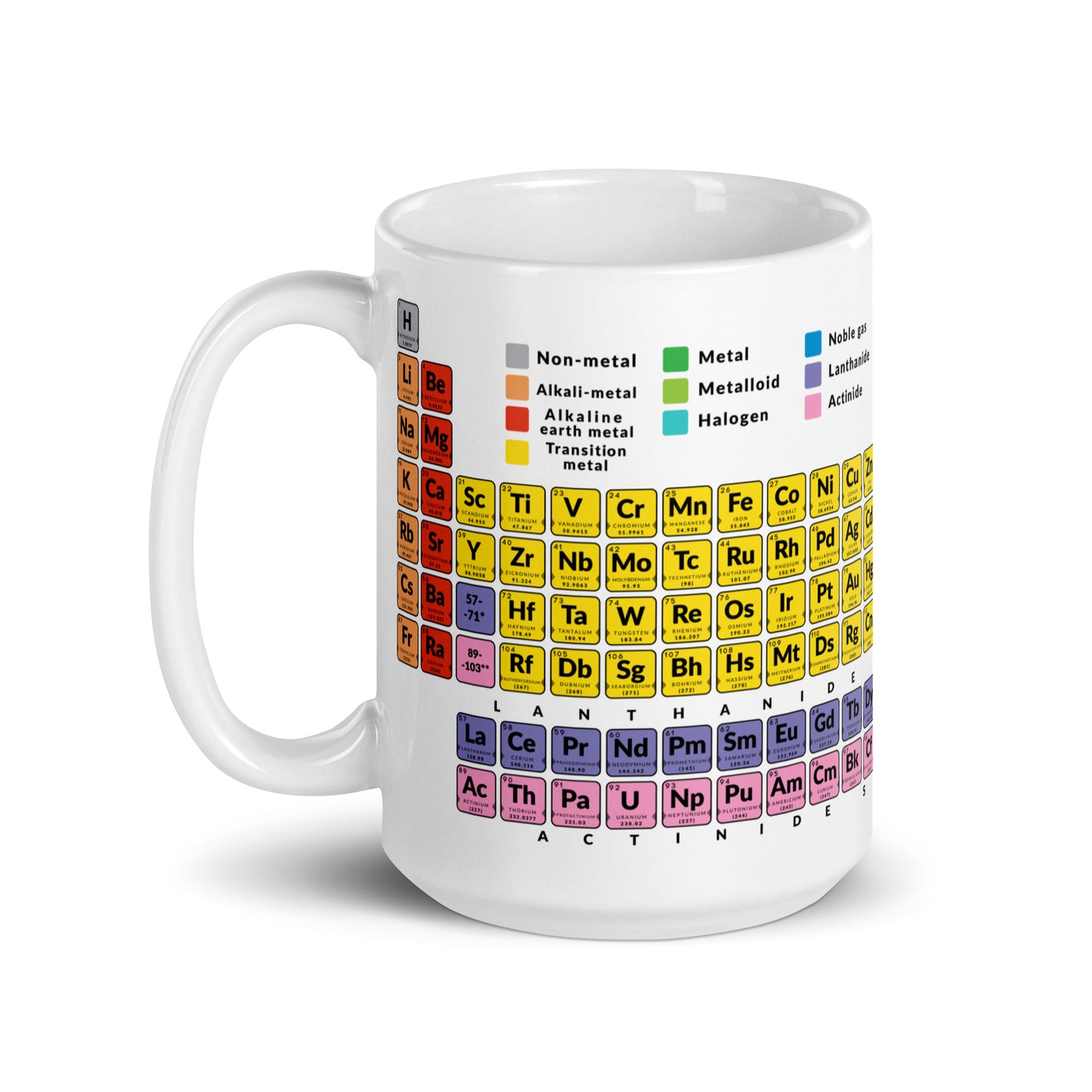 Personalised mug 15 oz with Chemistry Periodic Table Mendeleev 