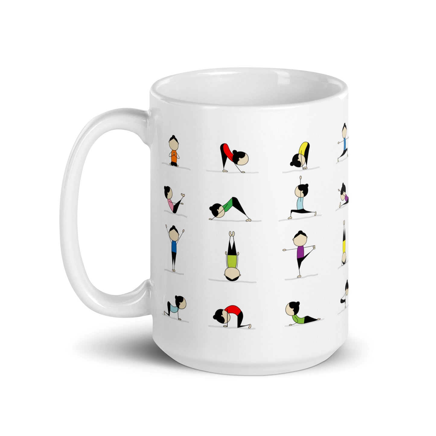 White glossy mug Yoga kudrylab