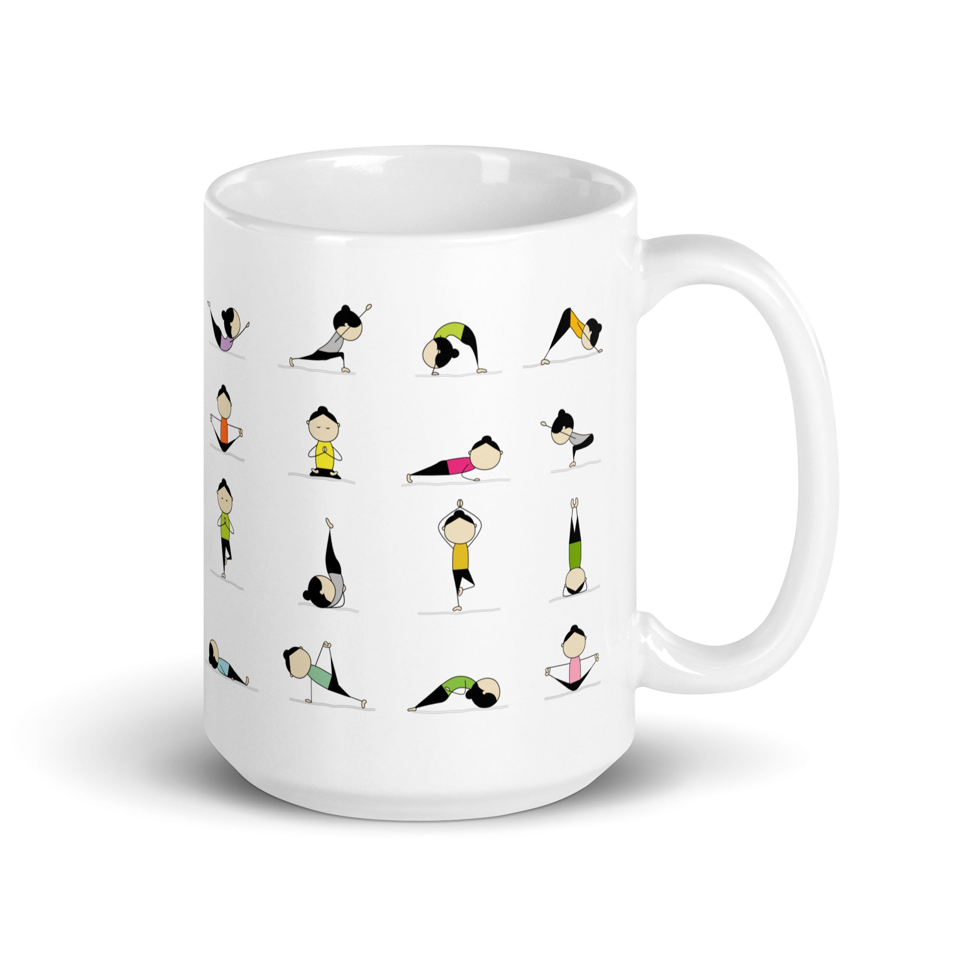 White glossy mug Yoga kudrylab